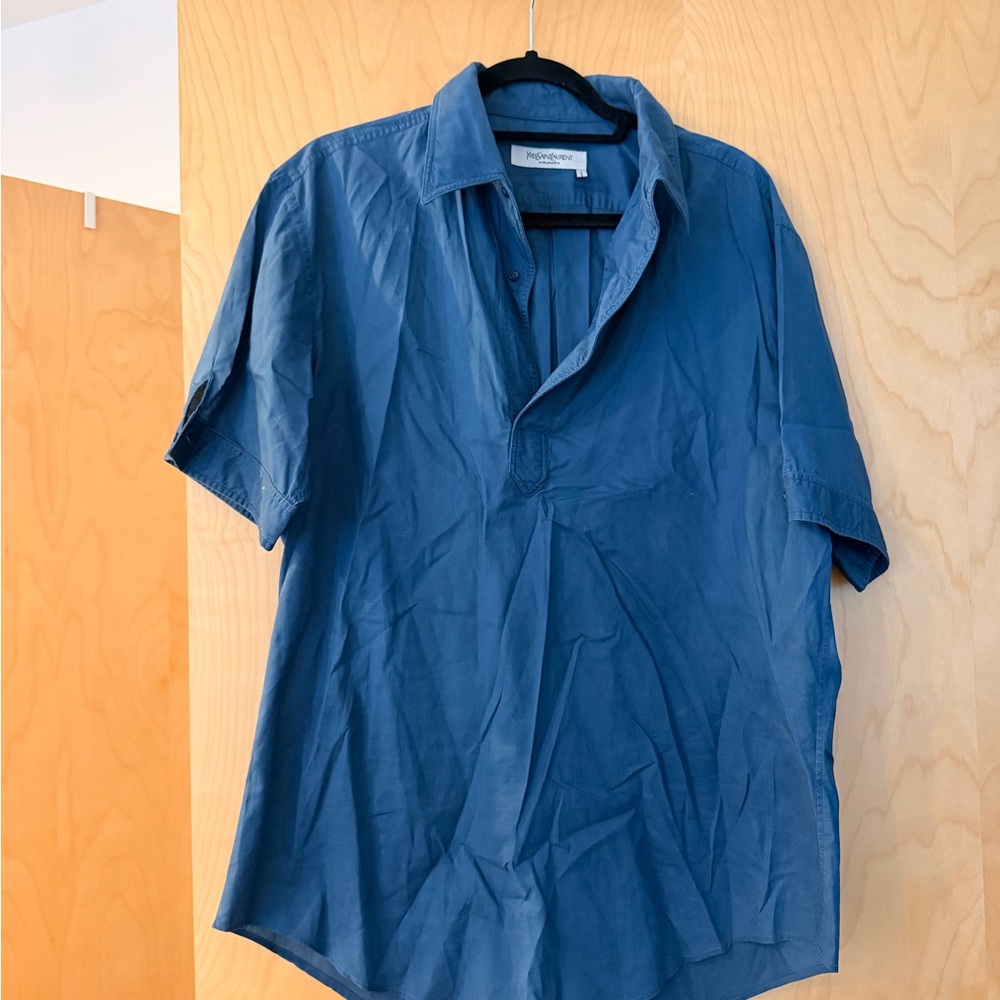 Yves Saint Laurent Casual Blue Button Down Shirt